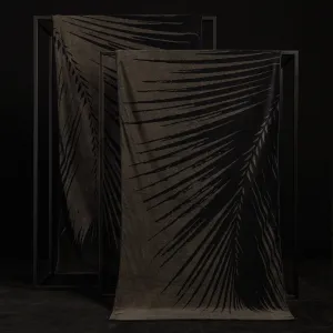Palm Frond Beach Towel - Palm/Black