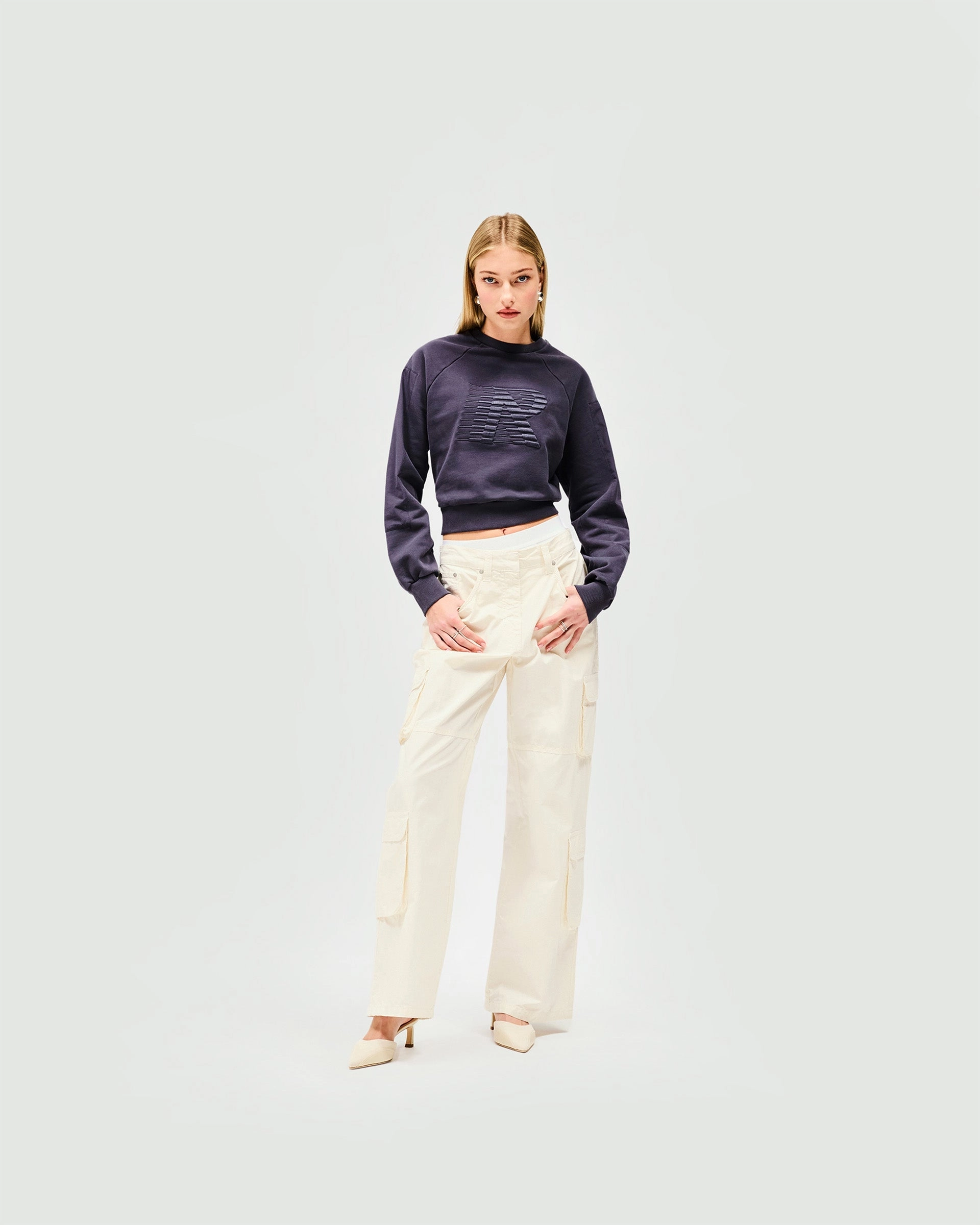 Reverse Long Sleeve Top - Washed Grey