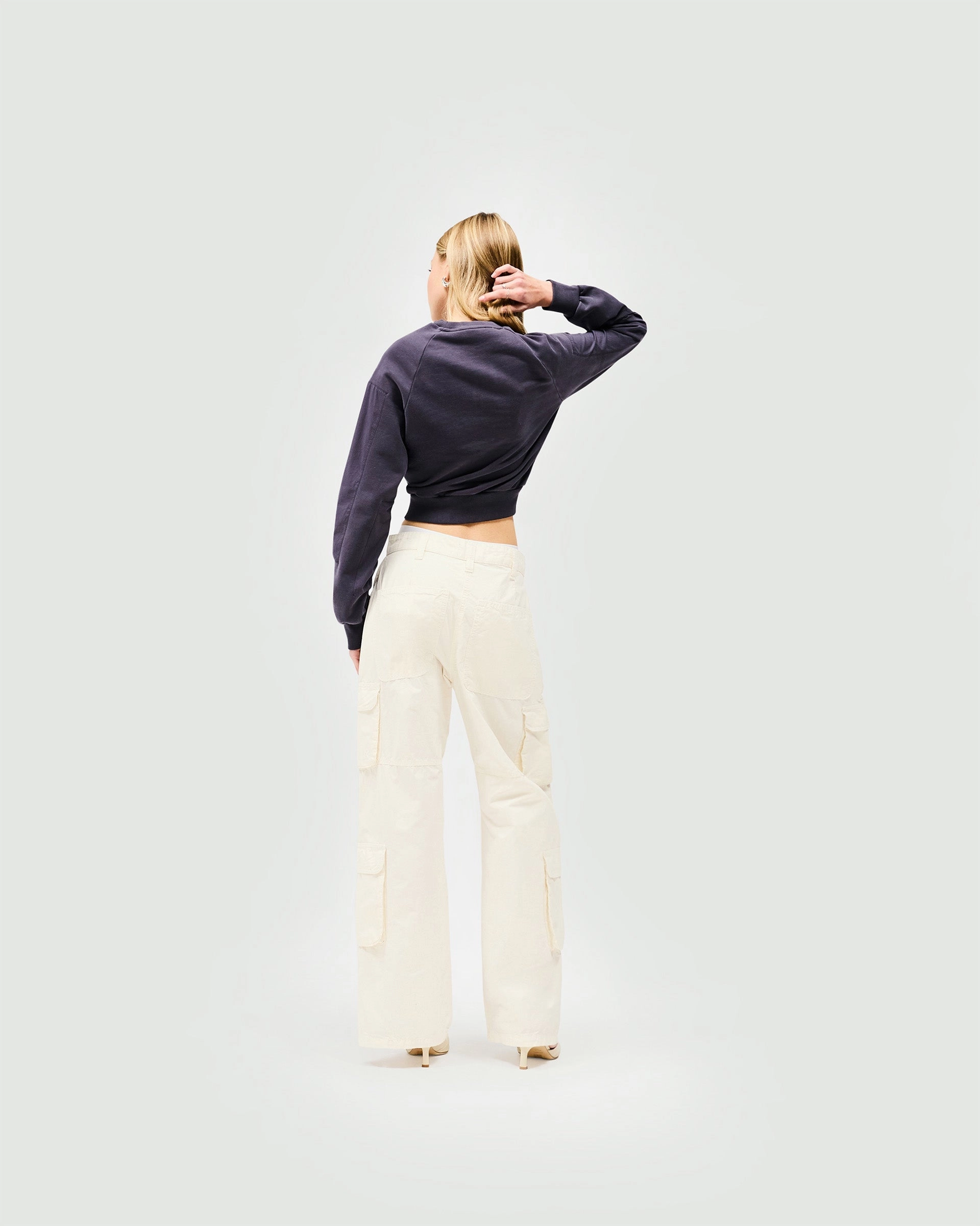 Reverse Long Sleeve Top - Washed Grey