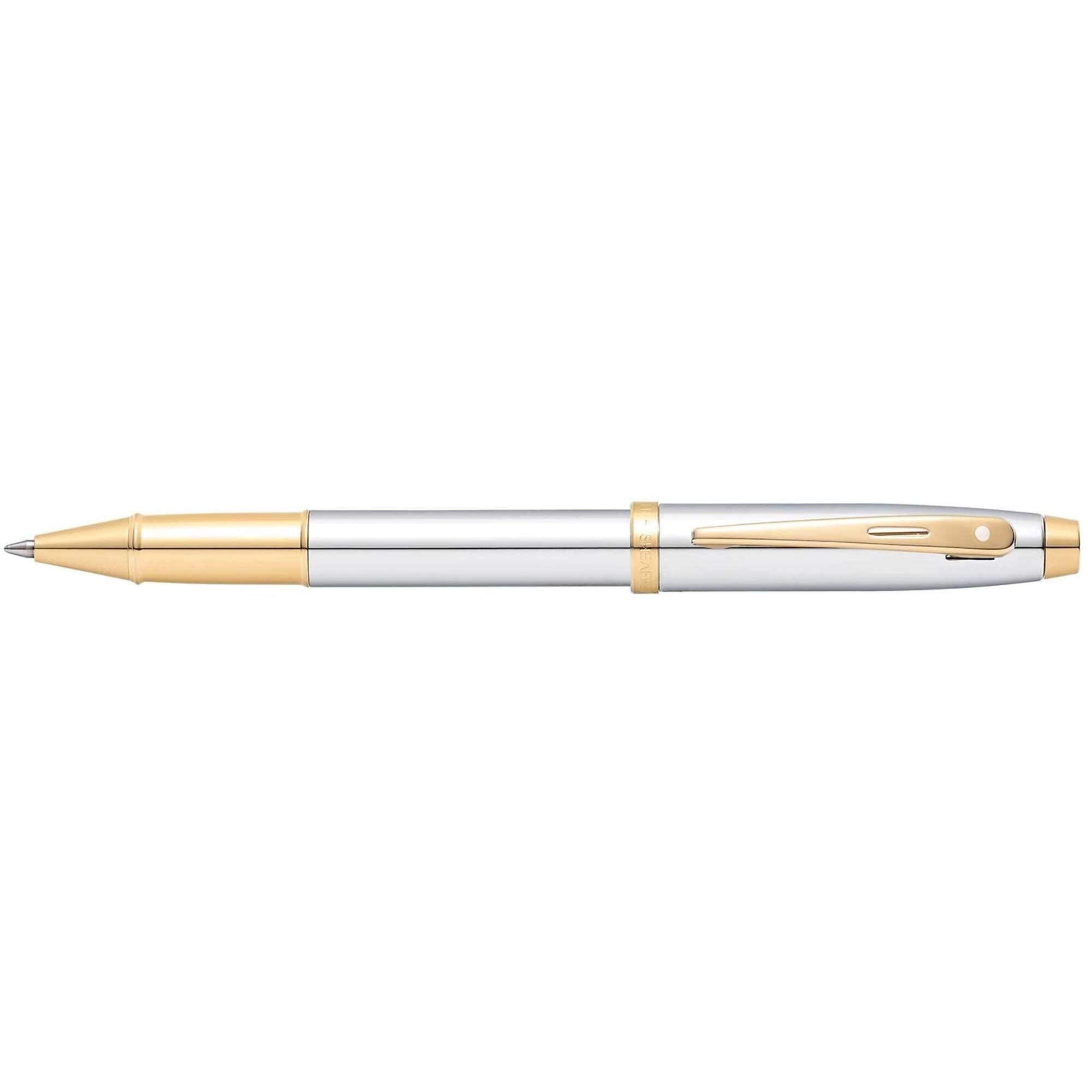 Sheaffer Rollerball Pen - 100 Chrome Barrel Finish with Gold Tone Trims | E1934051