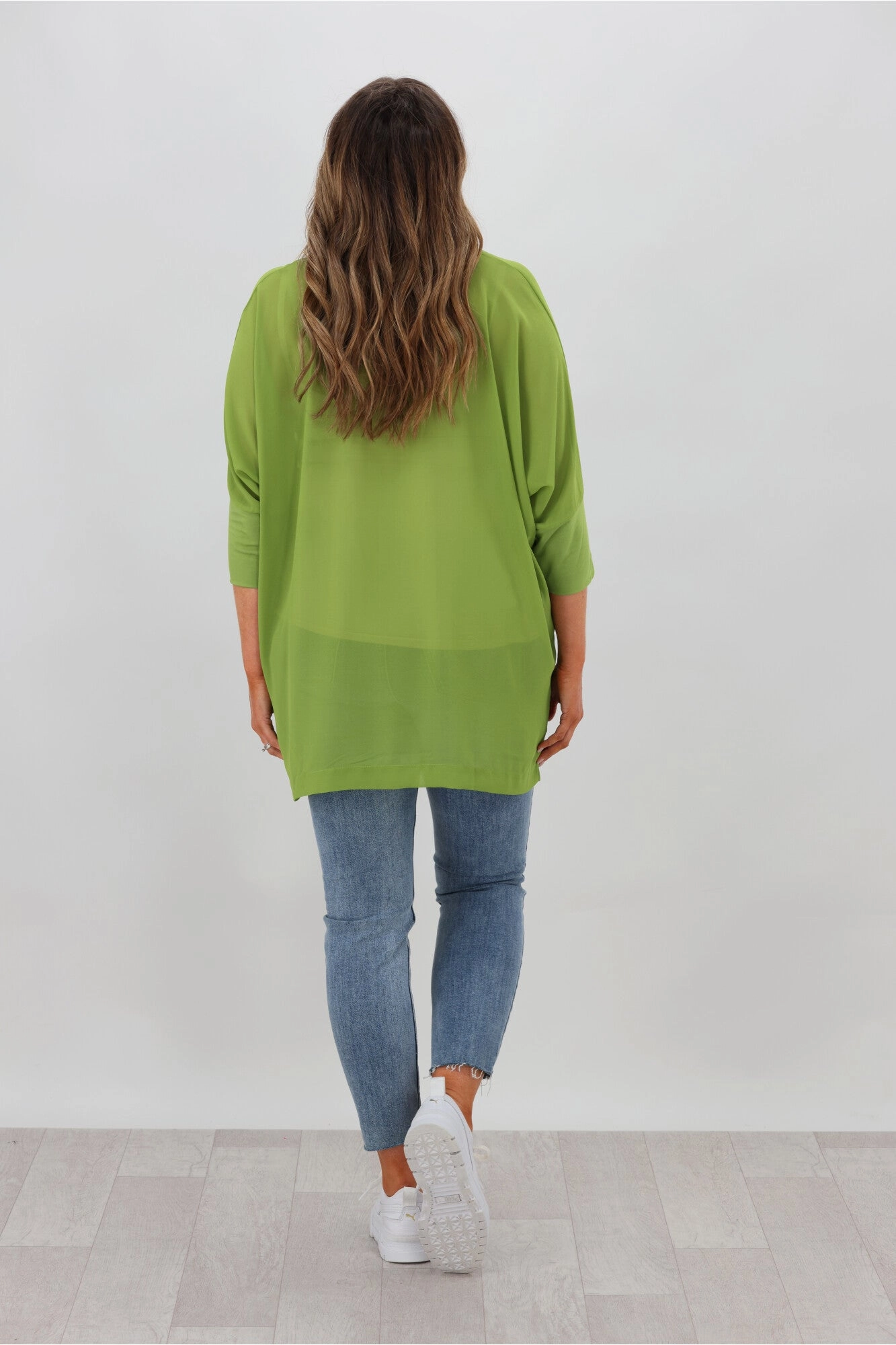 Shine On Label Jetta Foil Print Top Lime Green
