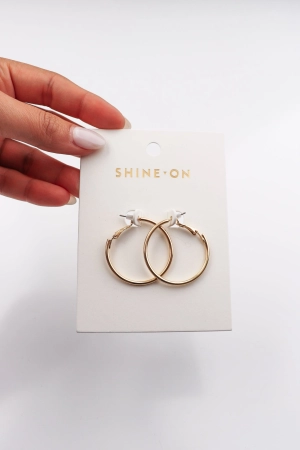 Shine On Label Small Hoop Gold