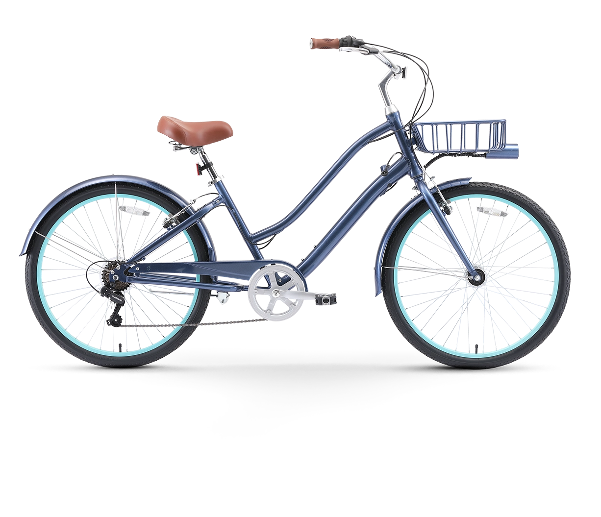 sixthreezero EVRYjourney Women's Casual Edition 7-Speed w/ Integrated Cable Lock, Light and Basket