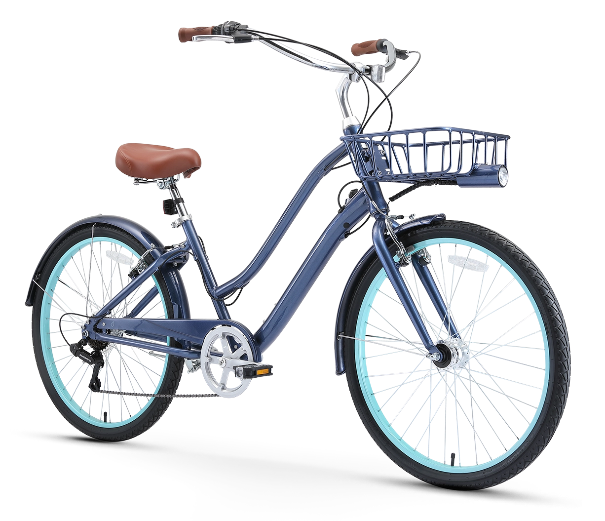 sixthreezero EVRYjourney Women's Casual Edition 7-Speed w/ Integrated Cable Lock, Light and Basket