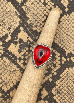 Sterling Silver Scorpion Heart Ring