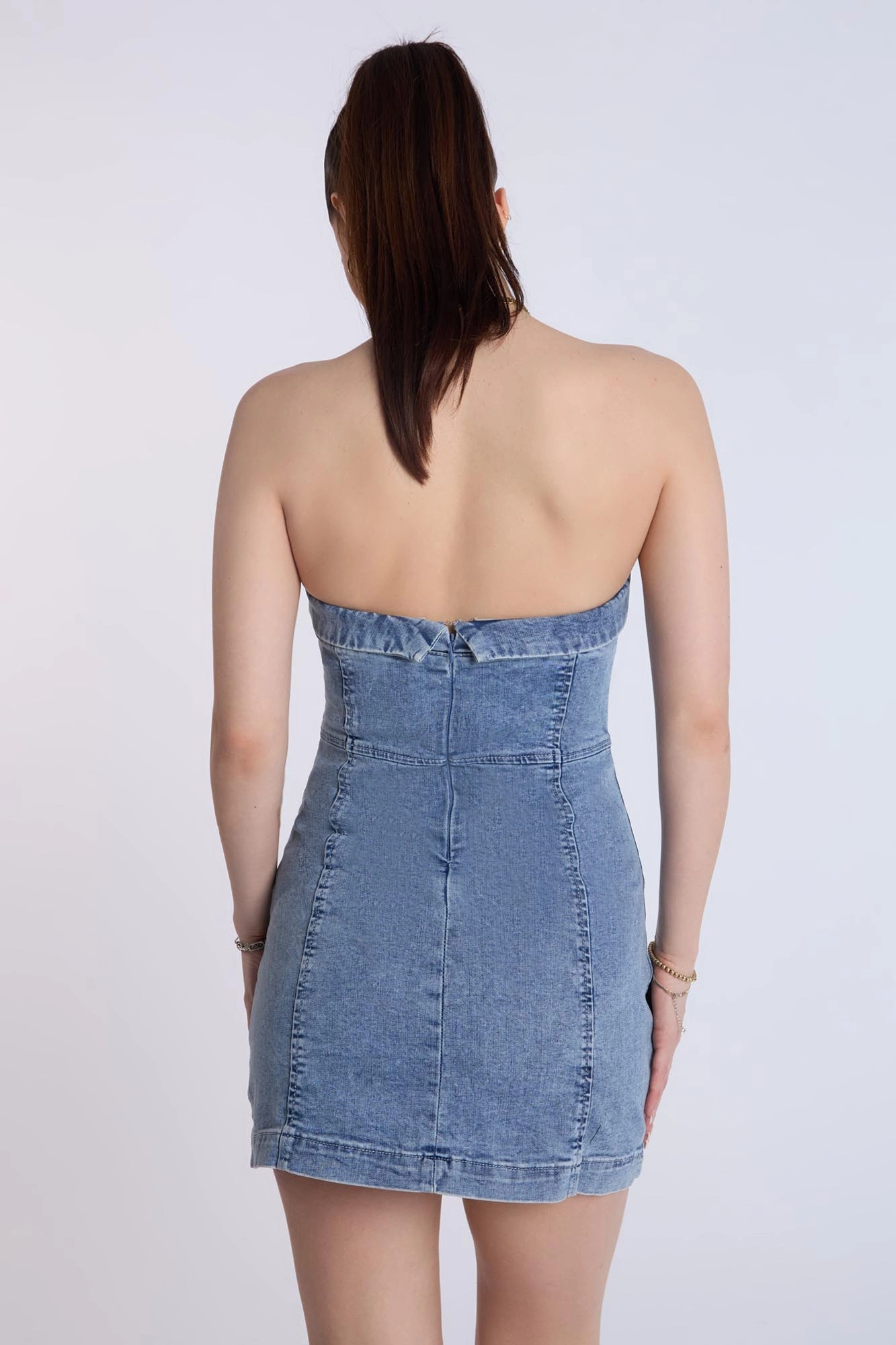 Strapless Denim Mini Dress