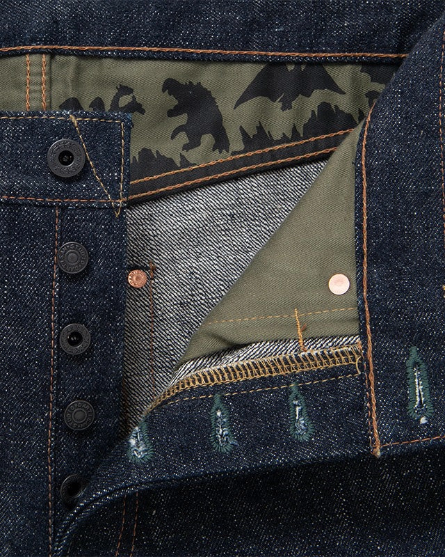 Studio D'Artisan GZ-012 'Godzilla Great Monster War' 18oz Selvedge Regular Straight Mens Jeans - Onewash