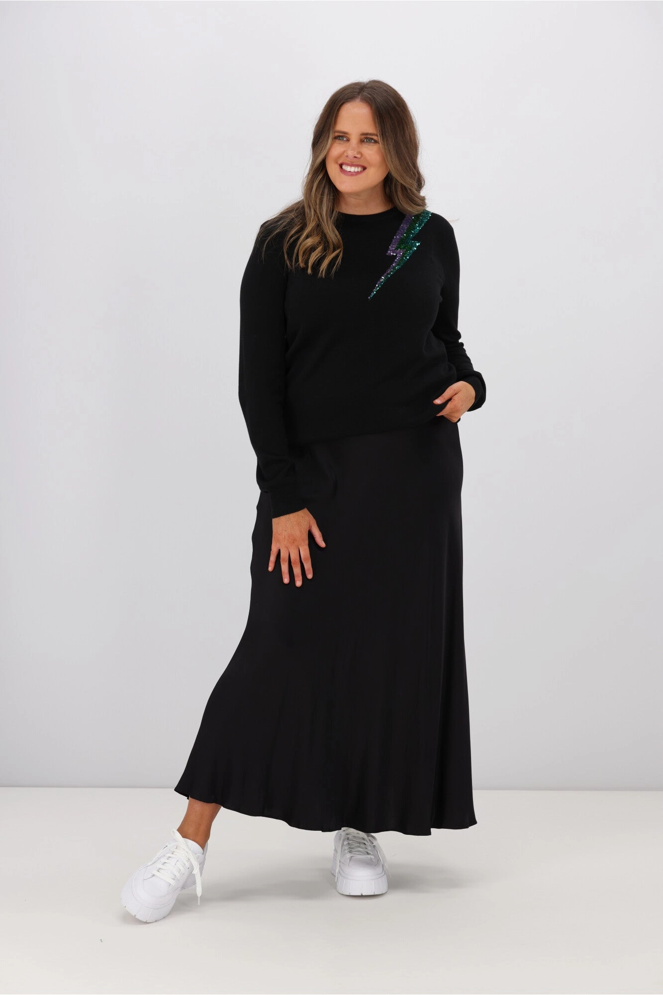 Sugarhill Brighton Cece Sequin Jumper Black