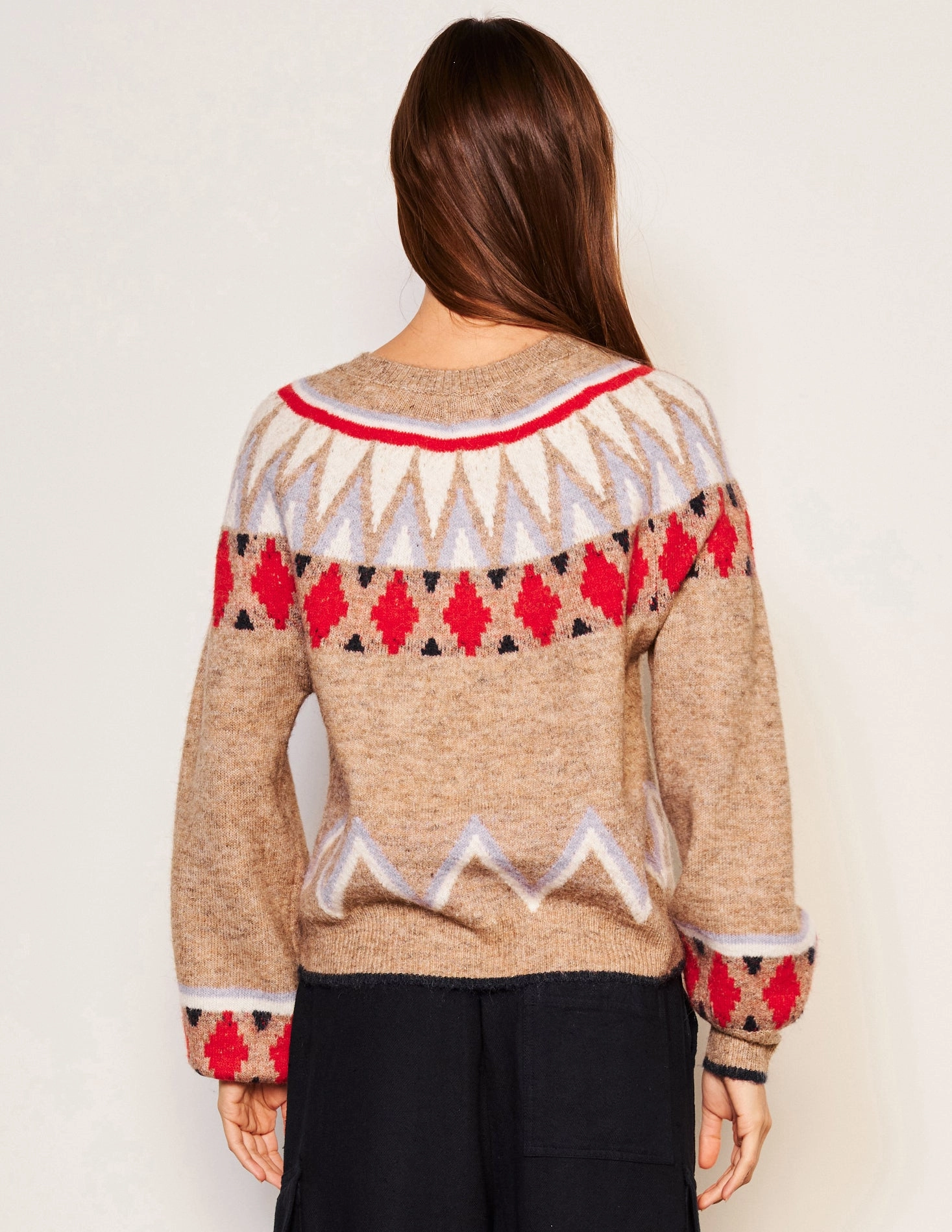 Sundry Fairisle Sweater in Taupe
