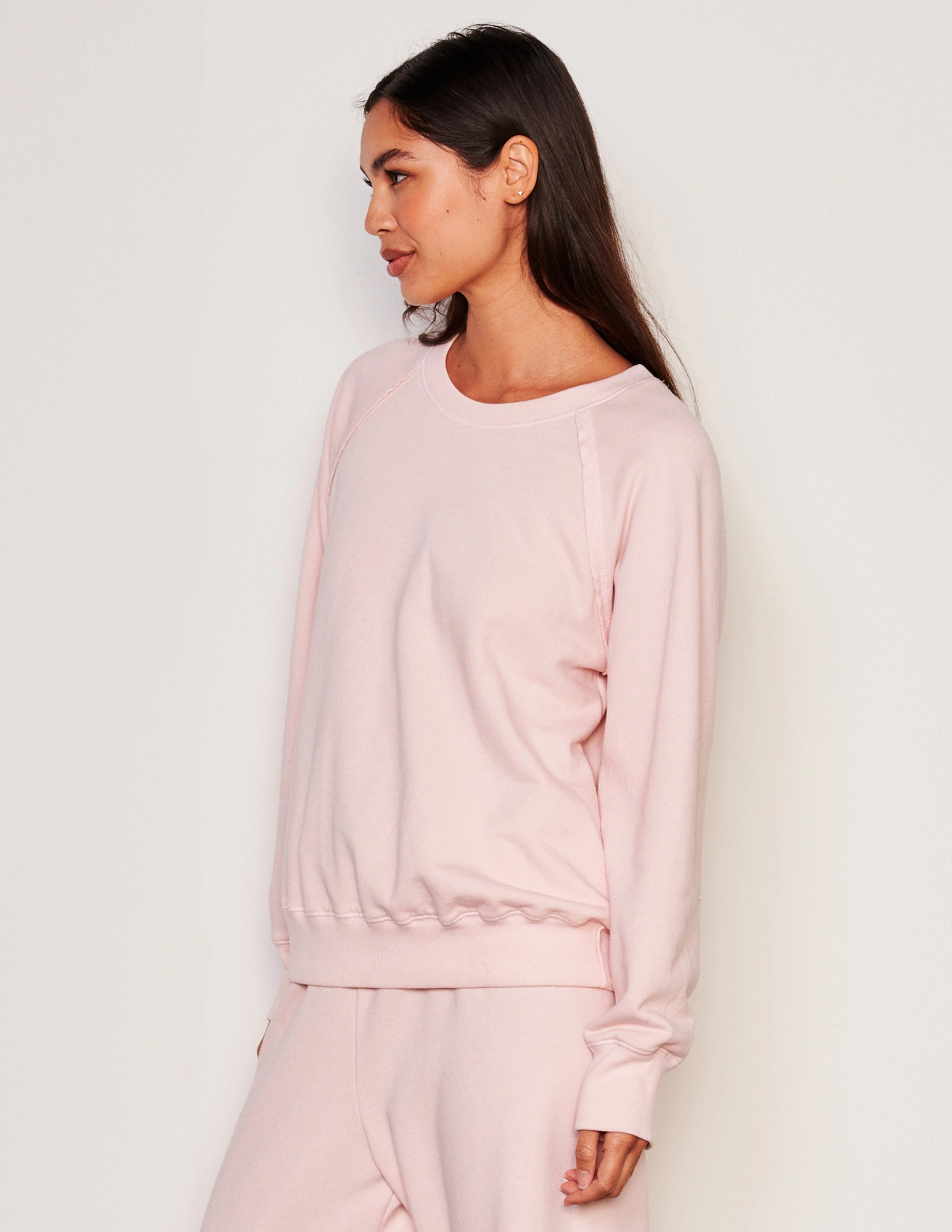 Sundry Raglan Sweatshirt & Basic Sweatpant in Set Flush Pink