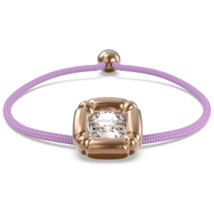 Swarovski Women's Bracelet - Dulcis Rose Gold, Crystal, Purple Cord | 5617983