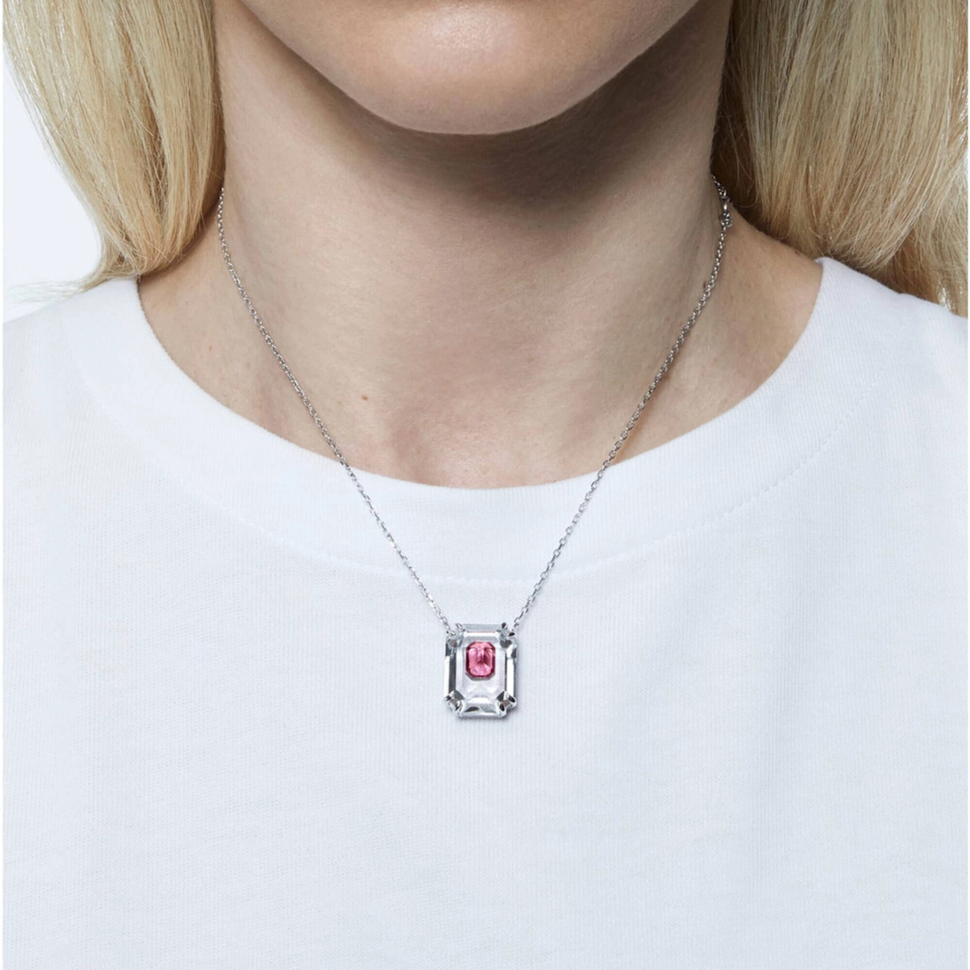 Swarovski Women's Necklace - Chroma Octagon Cut Crystal with Rhodium Plated | 5608647