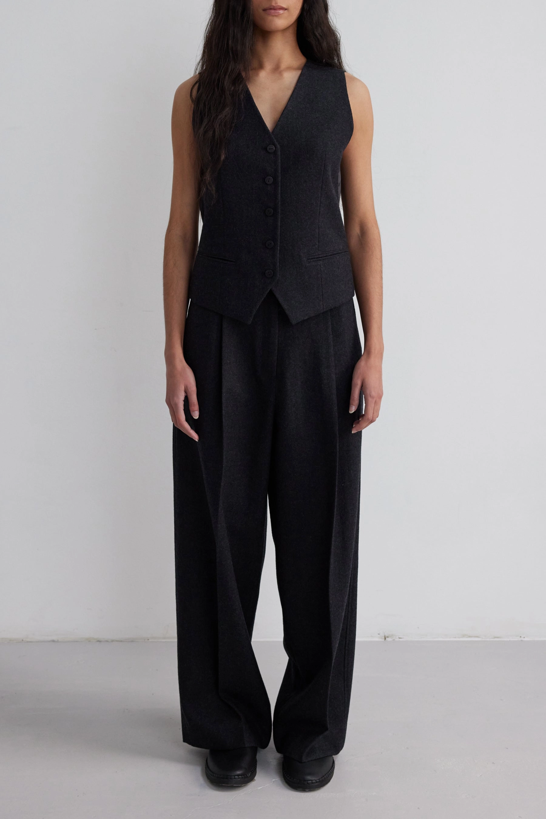 The Loom Betty Waistcoat - Charcoal