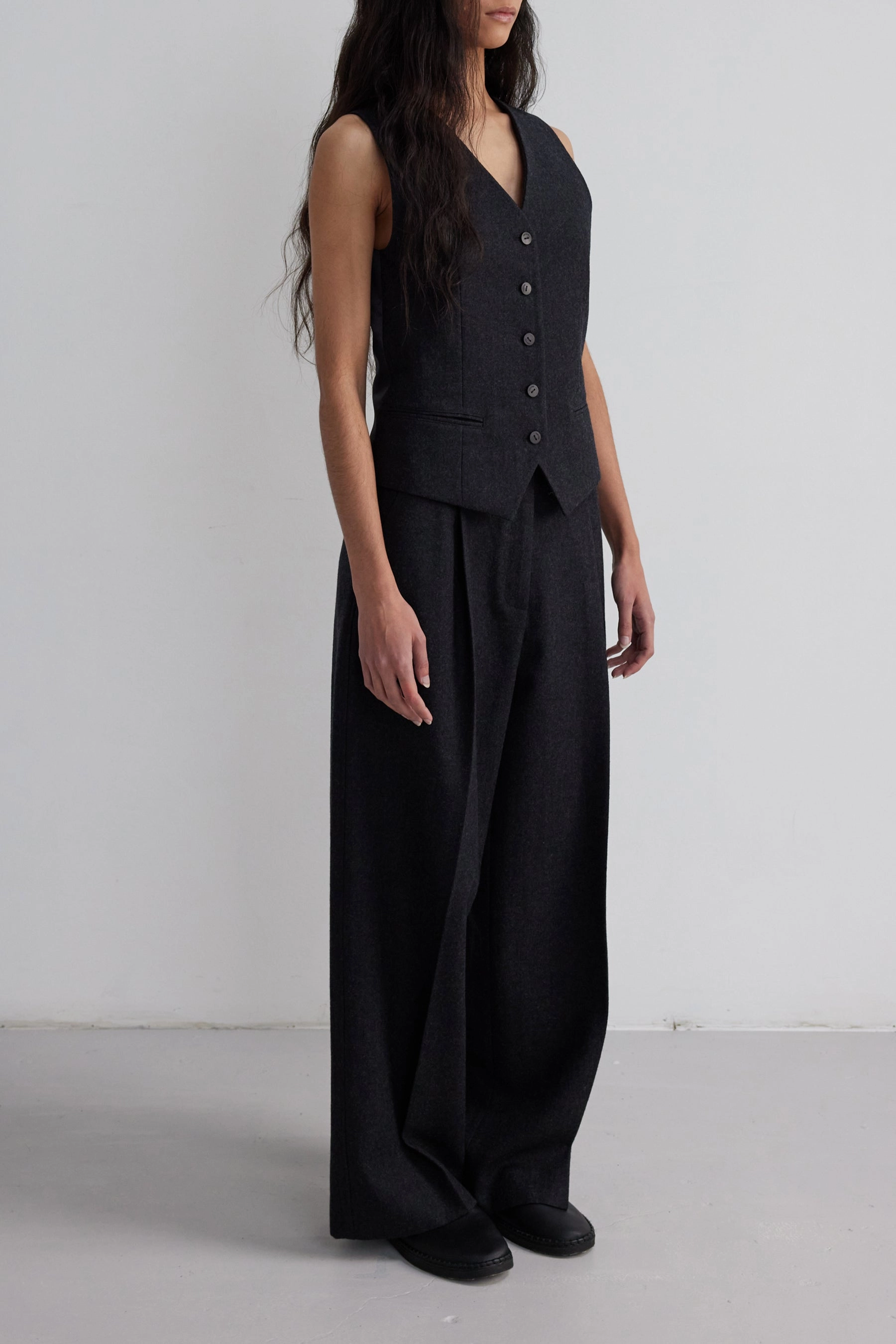The Loom Betty Waistcoat - Charcoal