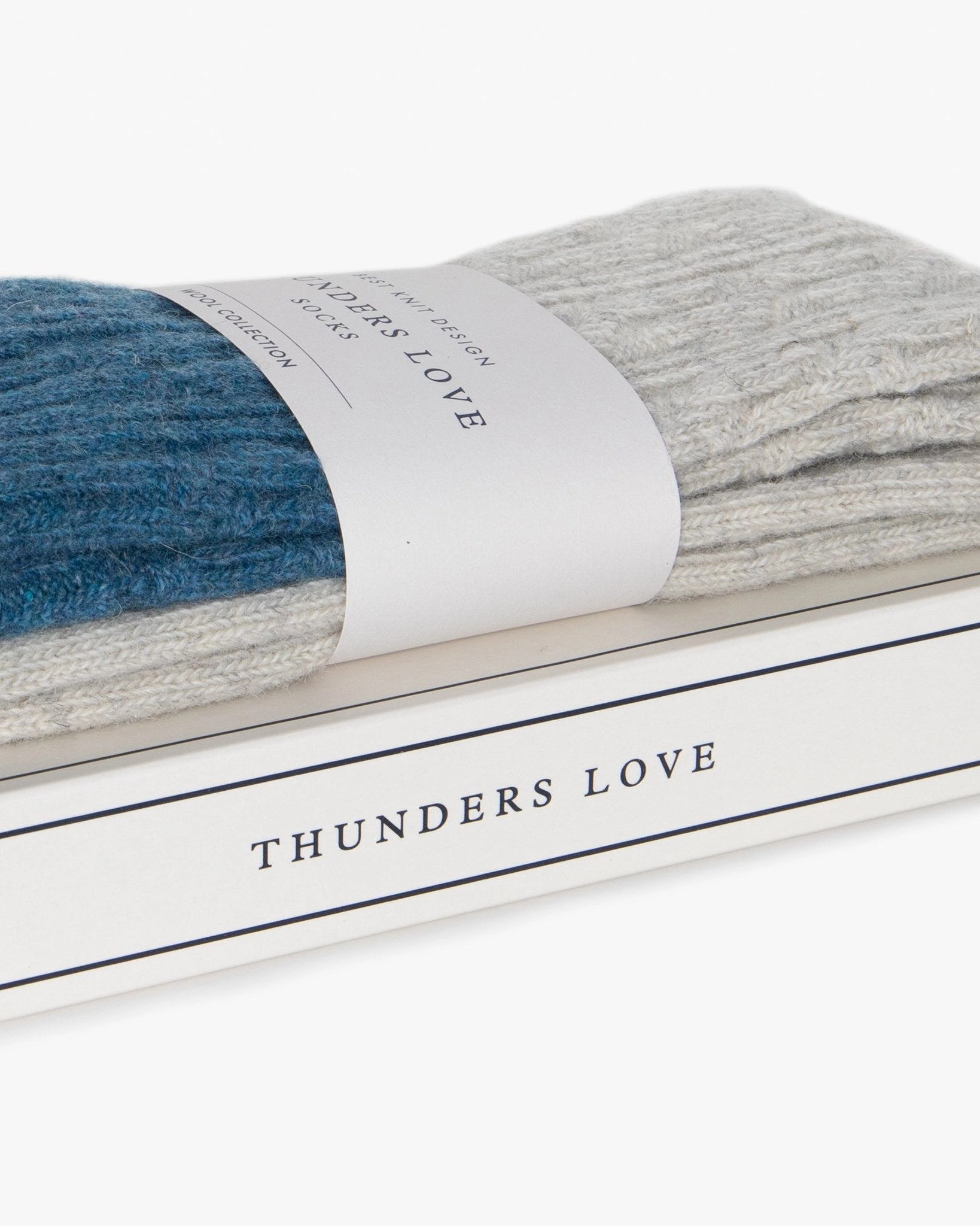 Thunders Love Wool Collection Socks - Cable Knit Blue