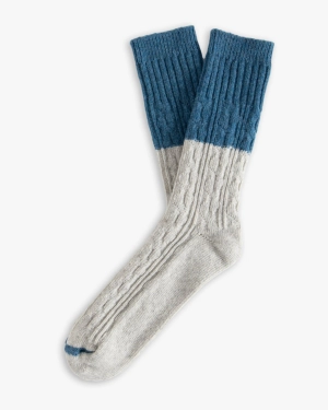 Thunders Love Wool Collection Socks - Cable Knit Blue