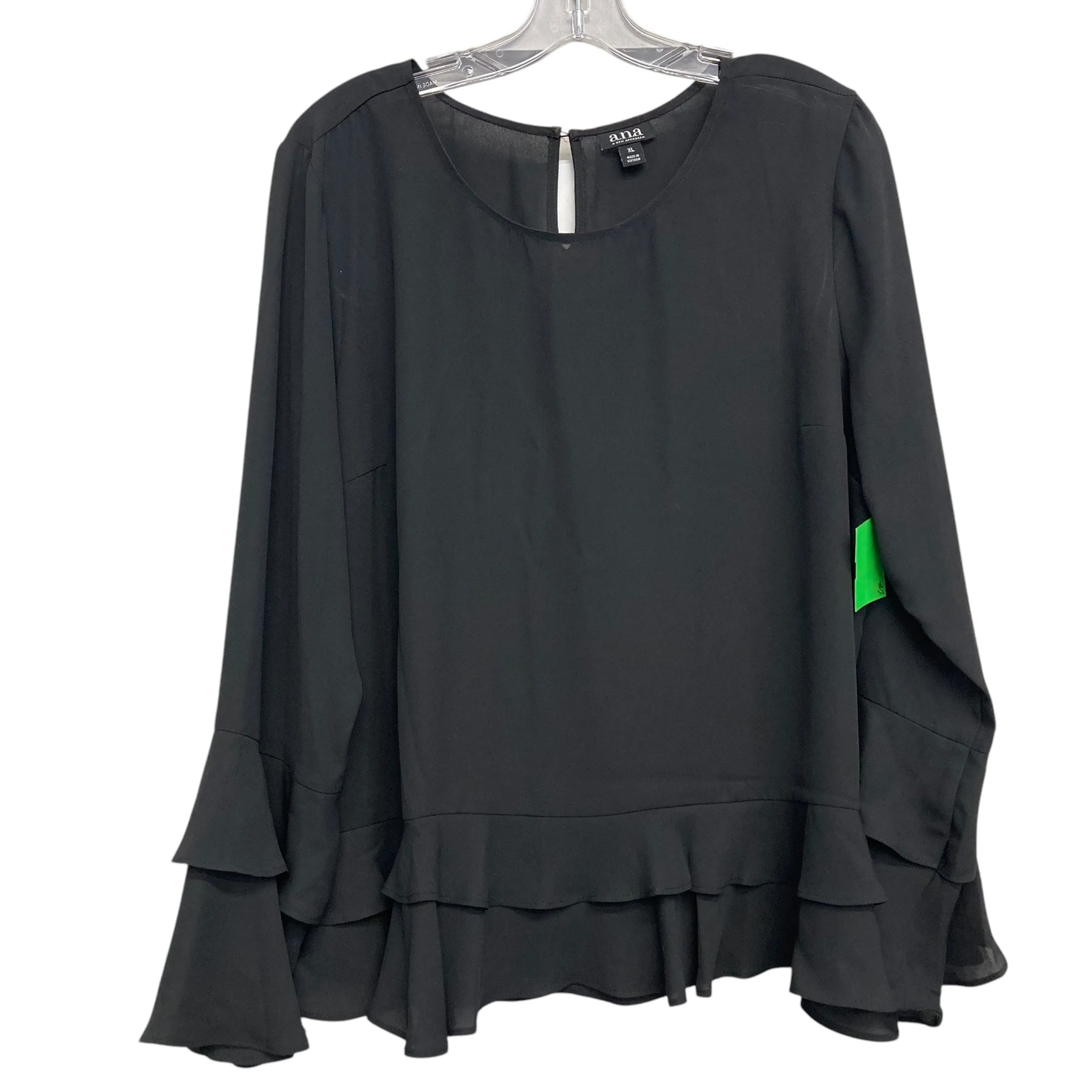 Top Ls By Ana In Black, Size:Xl