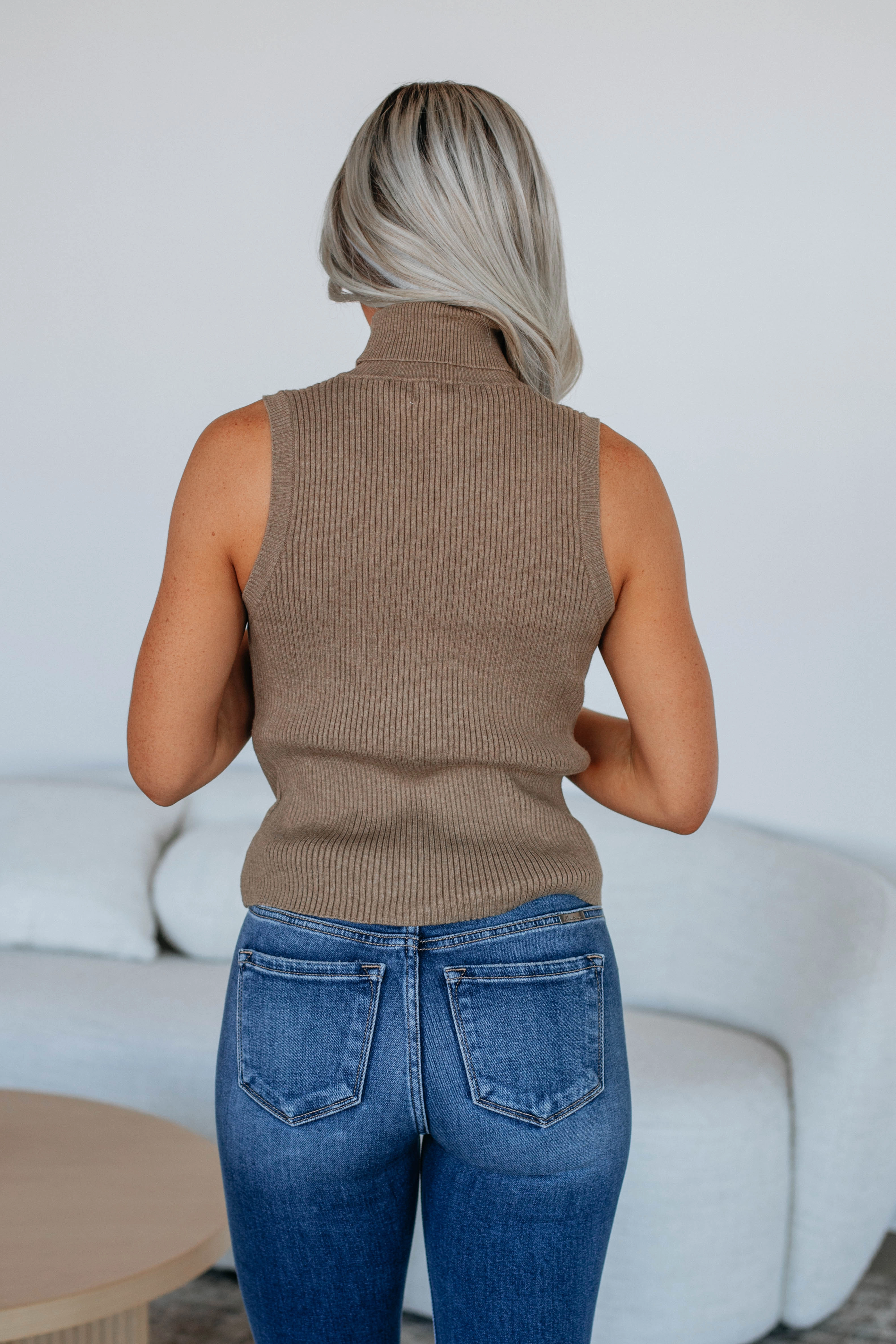 Vega Ribbed Tank - Camel
