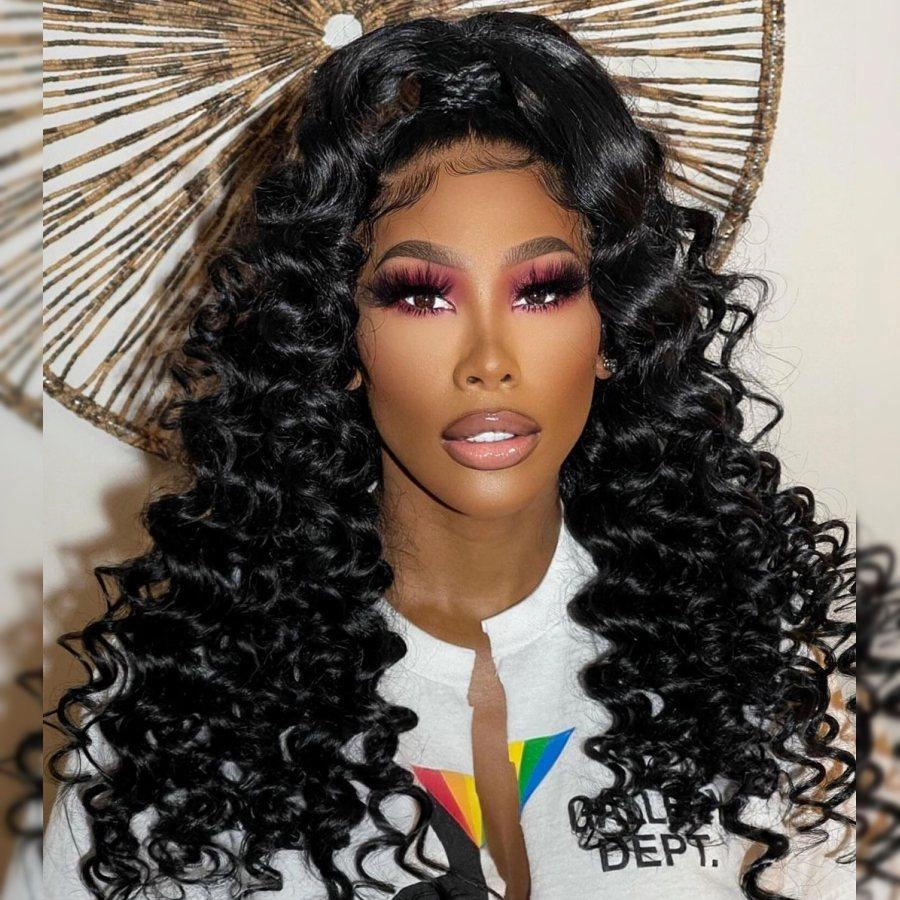 WOWANGEL 13X6 Skinlike Real HD Lace Front Wig Loose Curl Glueless Wig