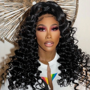 WOWANGEL 13X6 Skinlike Real HD Lace Front Wig Loose Curl Glueless Wig