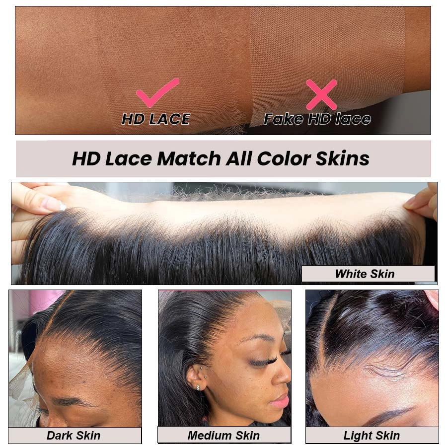 WOWANGEL 13X6 Skinlike Real HD Lace Front Wig Loose Curl Glueless Wig