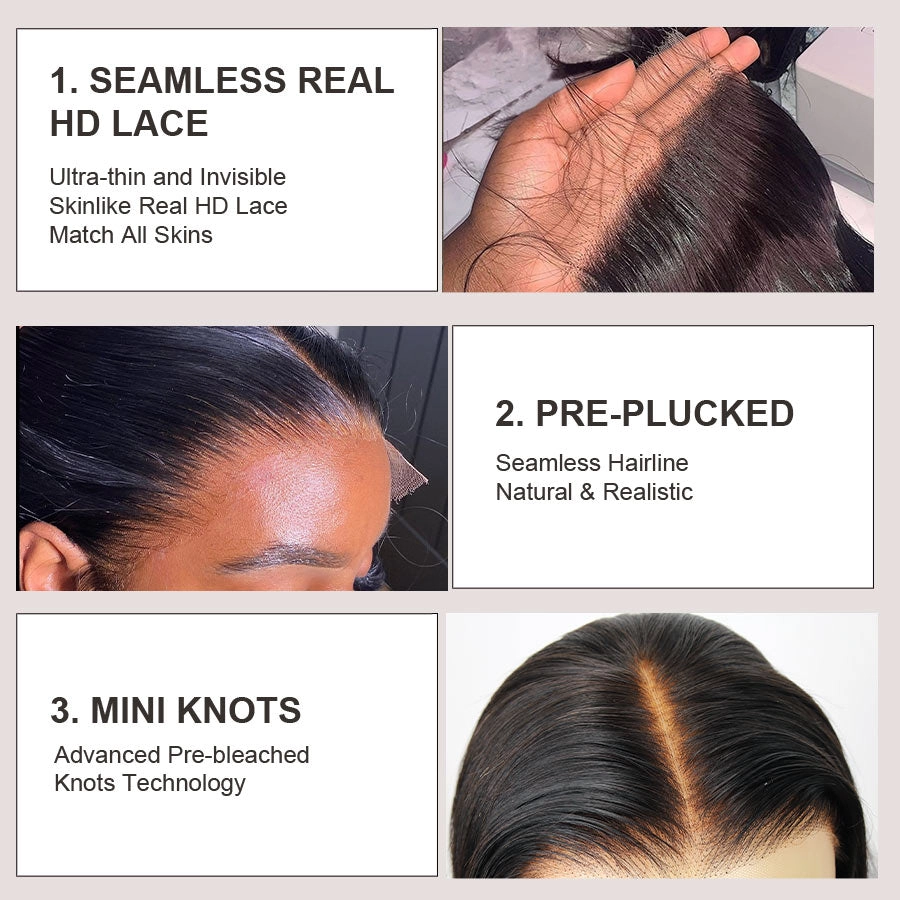 WOWANGEL Wear & Go 5X5 Skinlike Real HD Lace Closure Wig Loose Deep Wave