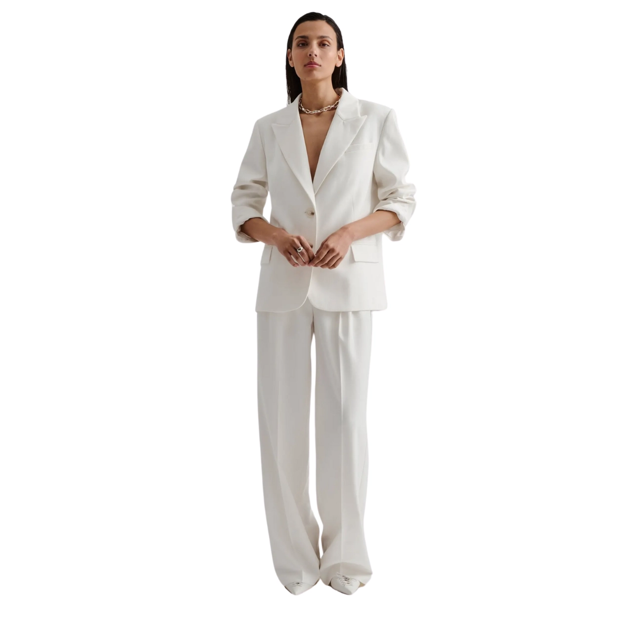 Yana Tailored Wide Pant White