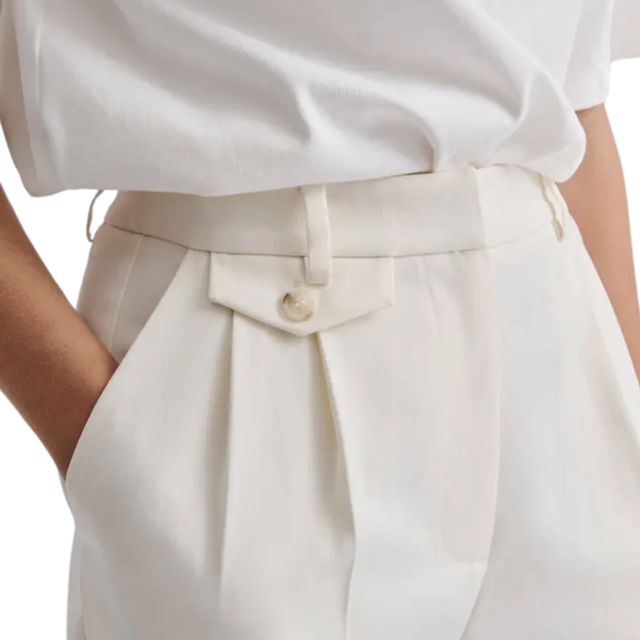Yana Tailored Wide Pant White