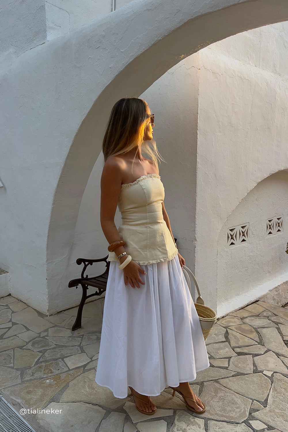 ZAHARA LEMON LINEN FRINGED TOP