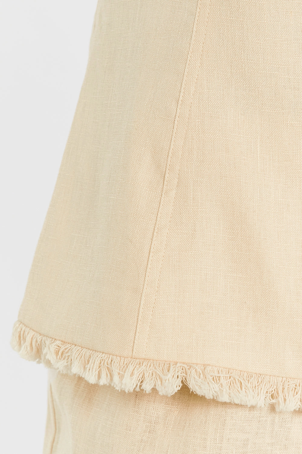 ZAHARA LEMON LINEN FRINGED TOP